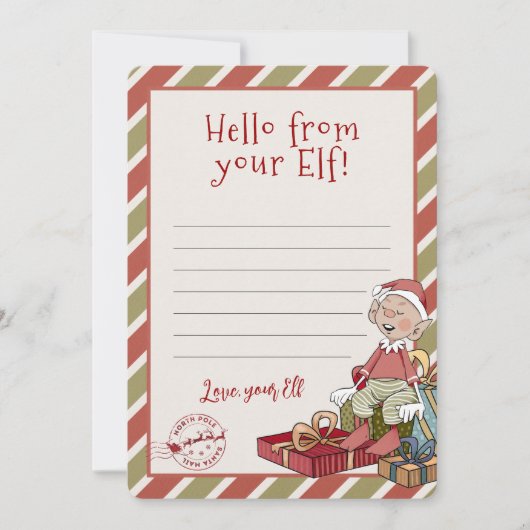 こんにちは小妖精や小人から手紙Notecard 招待状 (正面)