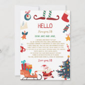 こんにちは小妖精や小人のクリスマスレター 招待状 (正面)