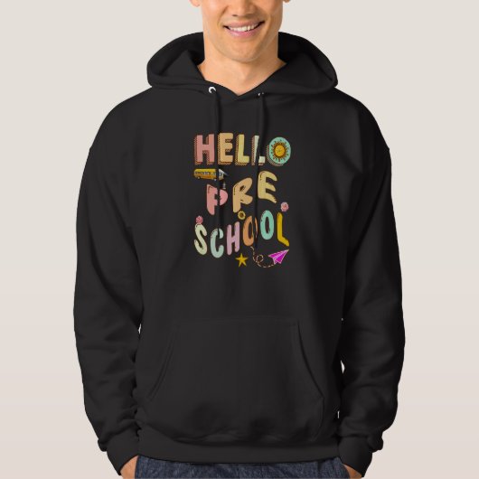 こんにちは就学前史教師かわいい英語指導者 パーカ (正面)