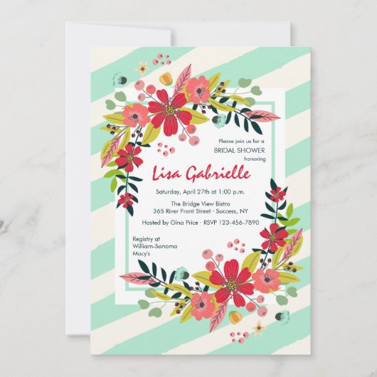 こんにちは幸福の招待状の花 招待状 (正面)