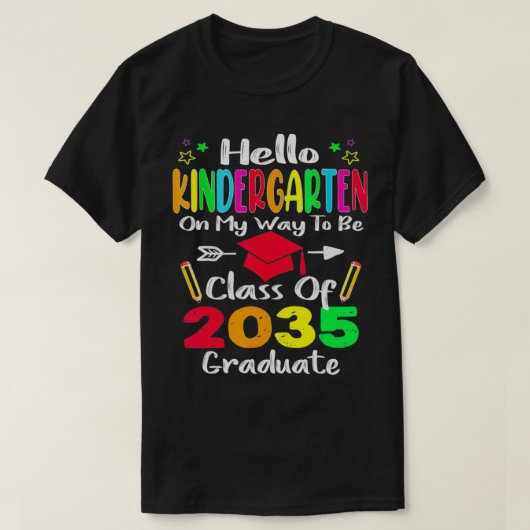 こんにちは幼稚園新学期クラスオブ2035 Tシャツ (デザイン正面)