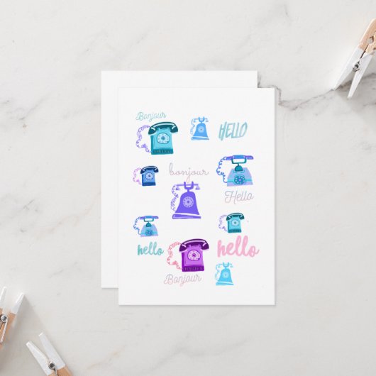 こんにちは挨拶状 カード (正面/裏面インサイチュ)