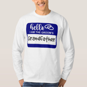 こんにちは新郎の祖父の名前のバッジ Tシャツ