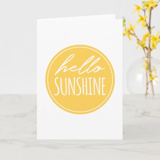 こんにちは日光のモダンなタイポグラフィの挨拶状 カード (黄色い花)