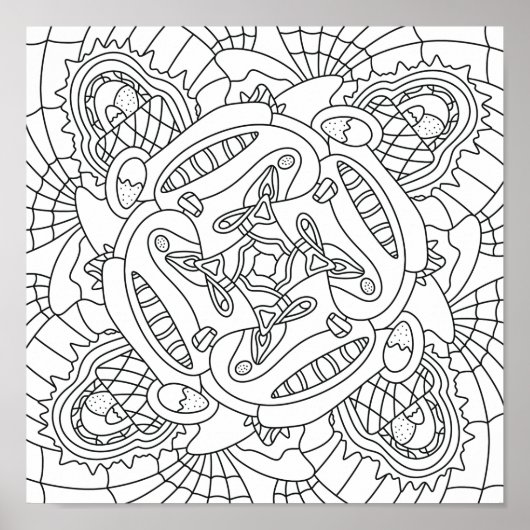 こんにちは春：ハッピーイースターぬりえページ ポスター (正面)