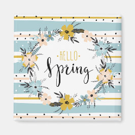 こんにちは春。春の花イースターギフトマグネット マグネット