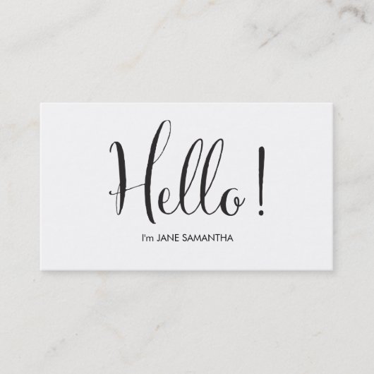 こんにちは最小主義の白い名刺 名刺 (正面)