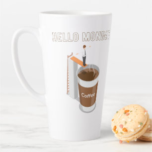 こんにちは月曜日は十分なコーヒーを得ることができない カフェラテマグ