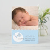 こんにちは水玉模様の写真の誕生の発表 案内状 (スタンド正面)