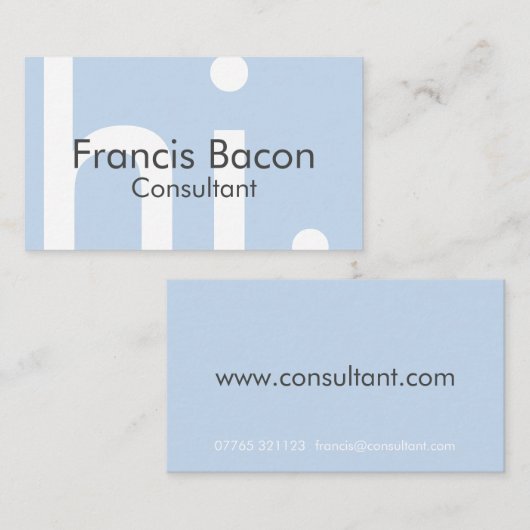 こんにちは淡いブルーの名刺 名刺 (正面/裏面)