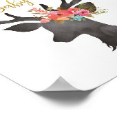 こんにちは甘い美しいベビーガールディアヘッドの花 ポスター (角)