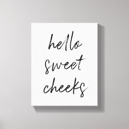 こんにちは甘い頬おもしろいトイレ キャンバスプリント