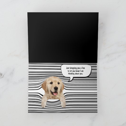 こんにちは白黒ストライプの カード (内部)