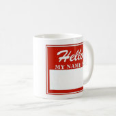 こんにちは私の名前はあります(ここのあなたの名前) コーヒーマグカップ (正面右)