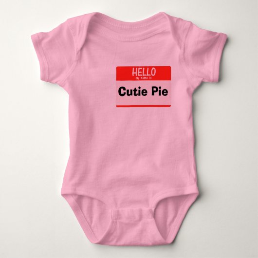 こんにちは私の名前はあります ベビーボディスーツ (正面)