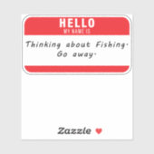 こんにちは私の名前はおもしろい魚釣りシールデカール シール (シート)