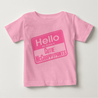 こんにちは私の名前はかわいこちゃんマクラピパント ベビーTシャツ