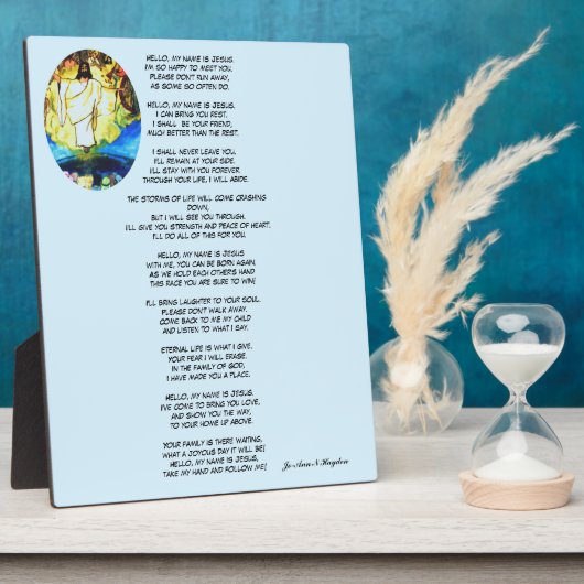 こんにちは私の名前はイエスの詩 フォトプラーク (側面)
