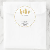 こんにちは私の名前はイベントまたは大事な行事 パーソナライズされた ラウンドシール (バッグ)