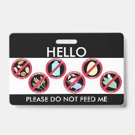 こんにちは私の名前はカスタムな上8のアレルゲンにアレルギーです バッジ