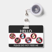 こんにちは私の名前はカスタムな上8のアレルゲンにアレルギーです バッジ (伸縮クリップ付き付き表面)