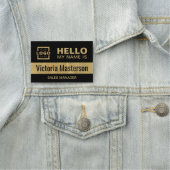 こんにちは私の名前はカスタム- Business Employee 名札 (インサイチュ)