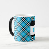 こんにちは私の名前はコーチ名タグスポーツブループレイド モーフィングマグカップ (正面左)