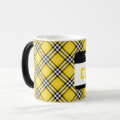 こんにちは私の名前はコーチ名タグplaidスポーツおもしろい モーフィングマグカップ (正面左)