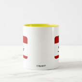 こんにちは私の名前はサラはです(赤い) ツートーンマグカップ (中央)