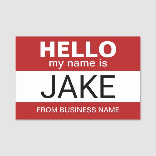 こんにちは私の名前はジェイク – 面白いハロウィーンの衣装 名札 (正面)