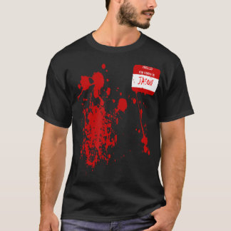 こんにちは私の名前はジェイソン面白いハロウィーンの衣装 Tシャツ