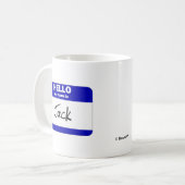 こんにちは私の名前はジャックはです(青い) コーヒーマグカップ (正面左)