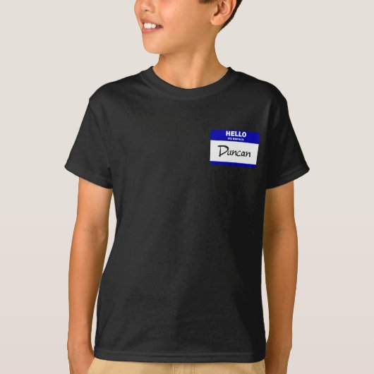 こんにちは私の名前はダンカンはです(青い) Tシャツ (正面)