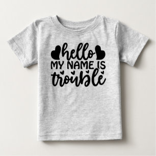 こんにちは私の名前はトラブル ベビーTシャツ
