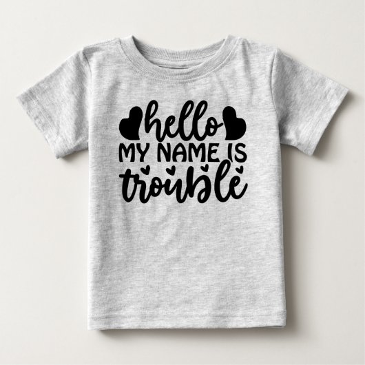 こんにちは私の名前はトラブル ベビーTシャツ (正面)