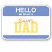 こんにちは私の名前はパパ名札キッズ子育てユーモア シール (正面)