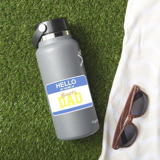 こんにちは私の名前はパパ名札キッズ子育てユーモア シール (HydroFlaskインサイチュ)