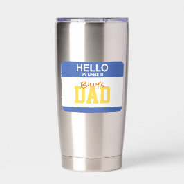 こんにちは私の名前はパパ名札キッズ子育てユーモア 保温保冷タンブラー