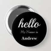 こんにちは私の名前はパーソナライズされたすべてカスタムの色 缶バッジ (正面&裏面)