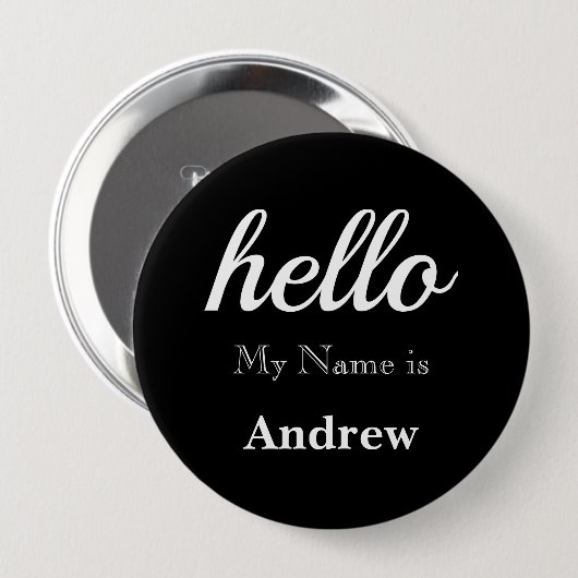 こんにちは私の名前はパーソナライズされたすべてカスタムの色 缶バッジ (正面&裏面)