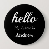 こんにちは私の名前はパーソナライズされたすべてカスタムの色 缶バッジ (正面)