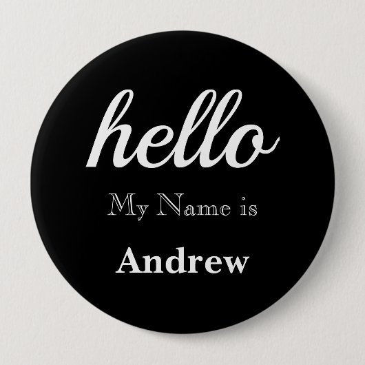 こんにちは私の名前はパーソナライズされたすべてカスタムの色 缶バッジ (正面)