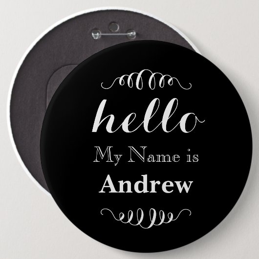 こんにちは私の名前はパーソナライズされたすべてカスタムの色 缶バッジ (正面&裏面)