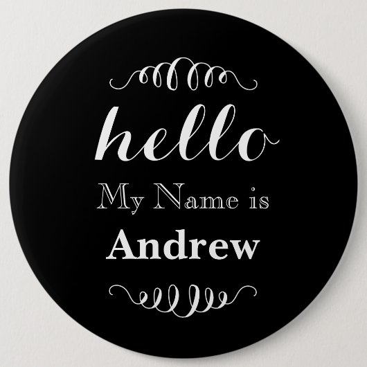 こんにちは私の名前はパーソナライズされたすべてカスタムの色 缶バッジ (正面)
