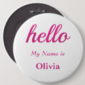 こんにちは私の名前はパーソナライズされたHello Gift 缶バッジ (正面&裏面)