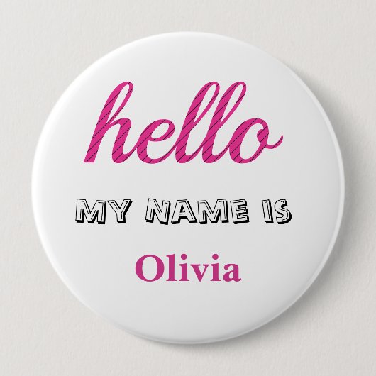 こんにちは私の名前はパーソナライズされたHello Gift 缶バッジ (正面)