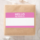 こんにちは私の名前はピンクと白の名前タグラベル ラベル (インサイチュ)