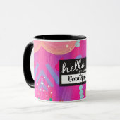 こんにちは私の名前はピンクエステよくはしゃぐィティガーリーティ マグカップ (正面左)