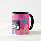 こんにちは私の名前はピンクエステよくはしゃぐィティガーリーティ マグカップ (正面右)