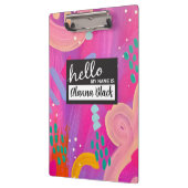 こんにちは私の名前はピンクガーリー抽象芸術美学 クリップボード (左)